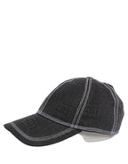 Dolce & Gabbana men's black cotton 6-panel baseball cap with D&G branding and classic design.