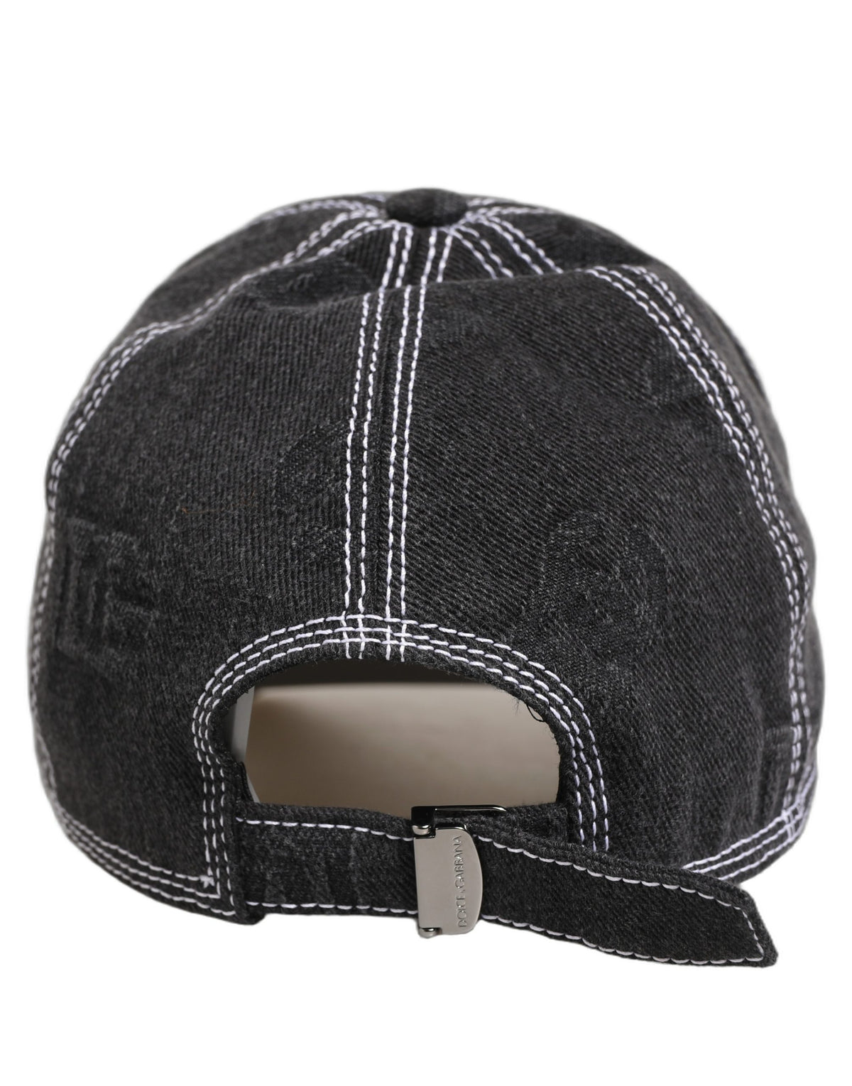 Dolce & Gabbana men's black cotton 6-panel baseball cap with branded logo embroidery, stylish and casual headwear.
