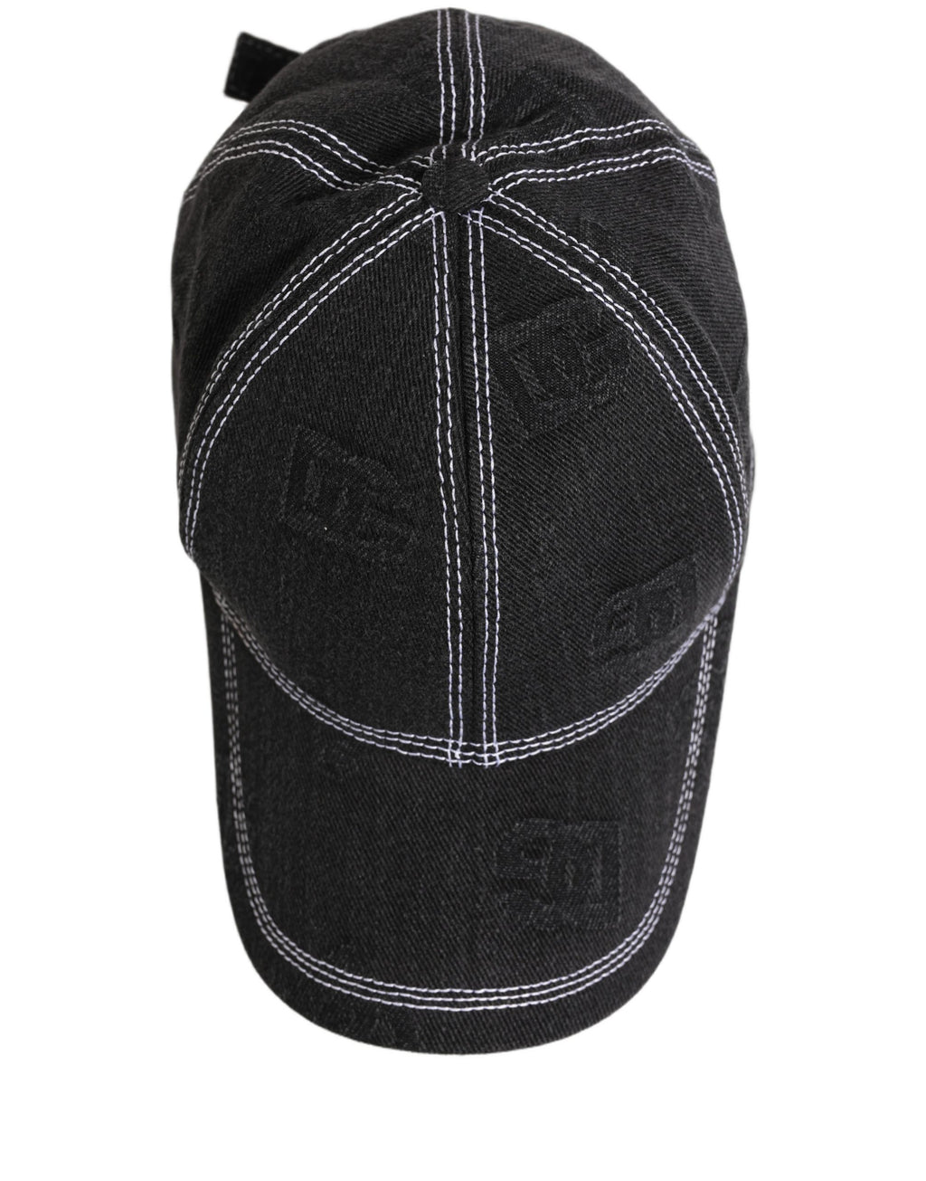 Dolce & Gabbana men's black cotton 6-panel baseball cap with logo embroidery on the front.