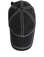 Dolce & Gabbana men's black cotton 6-panel baseball cap with logo embroidery on the front.