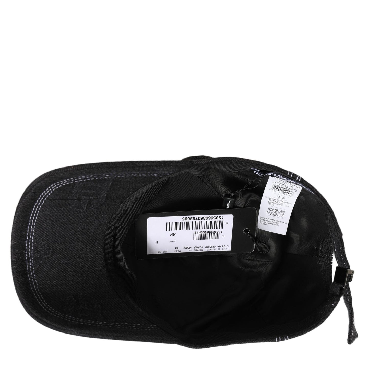 Dolce & Gabbana Men Black Cotton 6 Panel Baseball Capello Hat