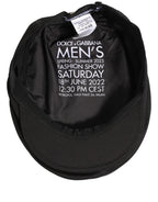 Dolce & Gabbana Men Black Cotton Stretch Newsboy Cloth Capello Hat
