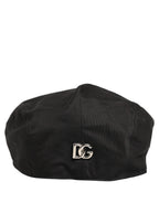 Dolce & Gabbana Men Black Cotton Stretch Newsboy Cloth Capello Hat