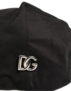 Dolce & Gabbana Men Black Cotton Stretch Newsboy Cloth Capello Hat