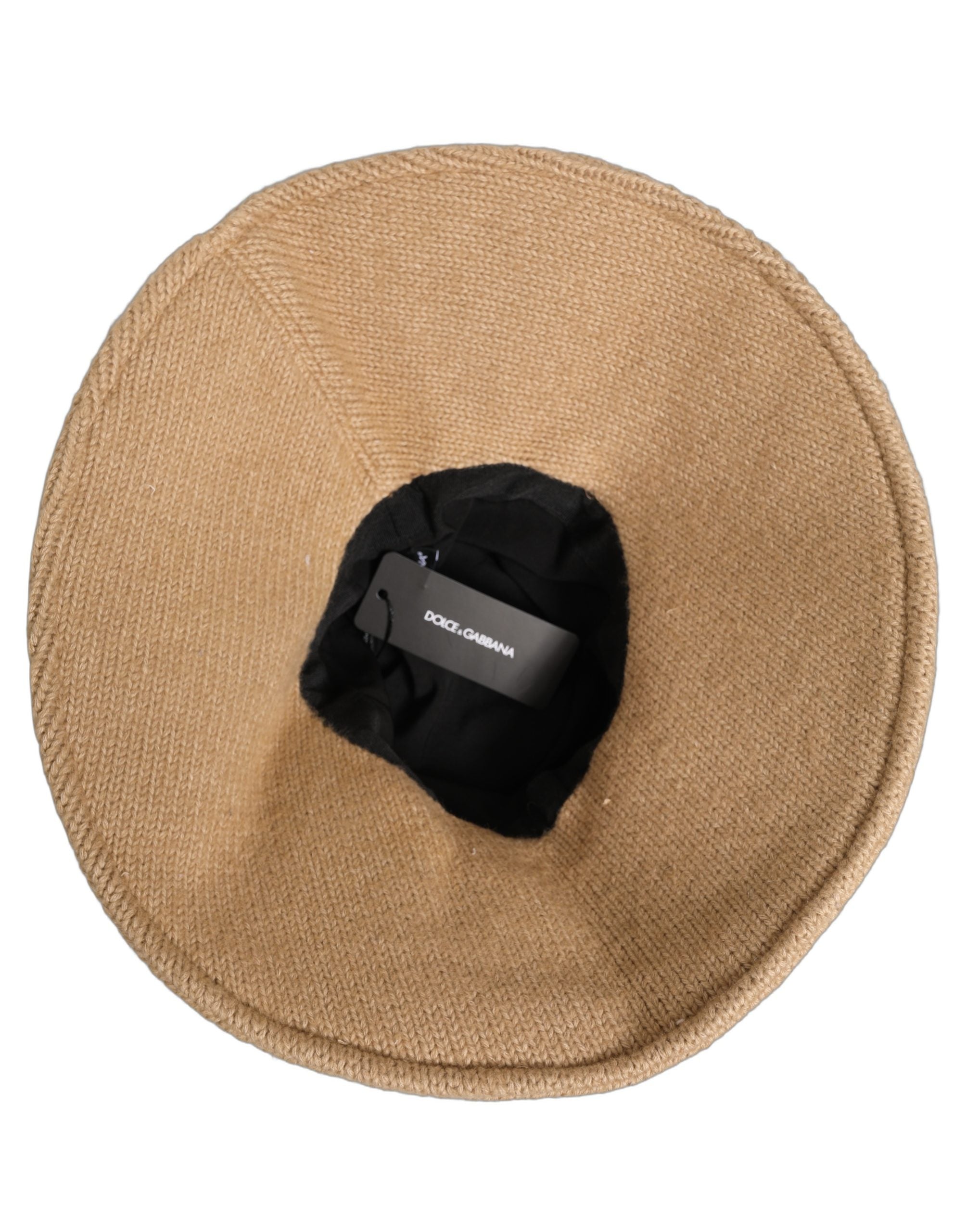 Dolce & Gabbana Women Brown Cotton Knit WideBrim Bucket Capello Hat Dolce & Gabbana