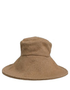 Dolce & Gabbana Women Brown Cotton Knit WideBrim Bucket Capello Hat Dolce & Gabbana