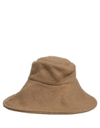 Dolce & Gabbana Women Brown Cotton Knit WideBrim Bucket Capello Hat Dolce & Gabbana