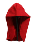 Red Dolce & Gabbana polyester whole head wrap capello hat worn by a woman, stylish and elegant headwear accessory.
