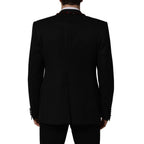 Dolce & Gabbana Black Crystal Embellished Coat Blazer Jacket