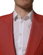 Dolce & Gabbana Red Wool Single Breasted Men Blazer Jacket