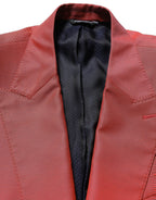 Dolce & Gabbana Red Wool Single Breasted Men Blazer Jacket
