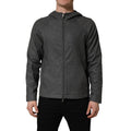 Dolce & Gabbana Gray Cotton Men Hooded Full Zip Bomber Jacket