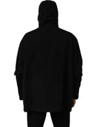 Dolce & Gabbana Black Nylon Men Hooded Windbreaker Jacket