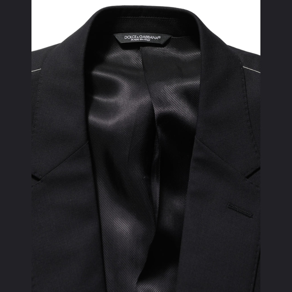Dolce & Gabbana Black Wool Single Breasted Blazer Jacket