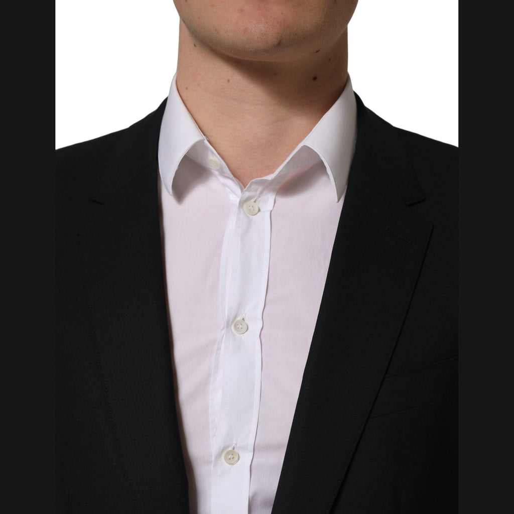 Dolce & Gabbana Black Wool Single Breasted Blazer Jacket