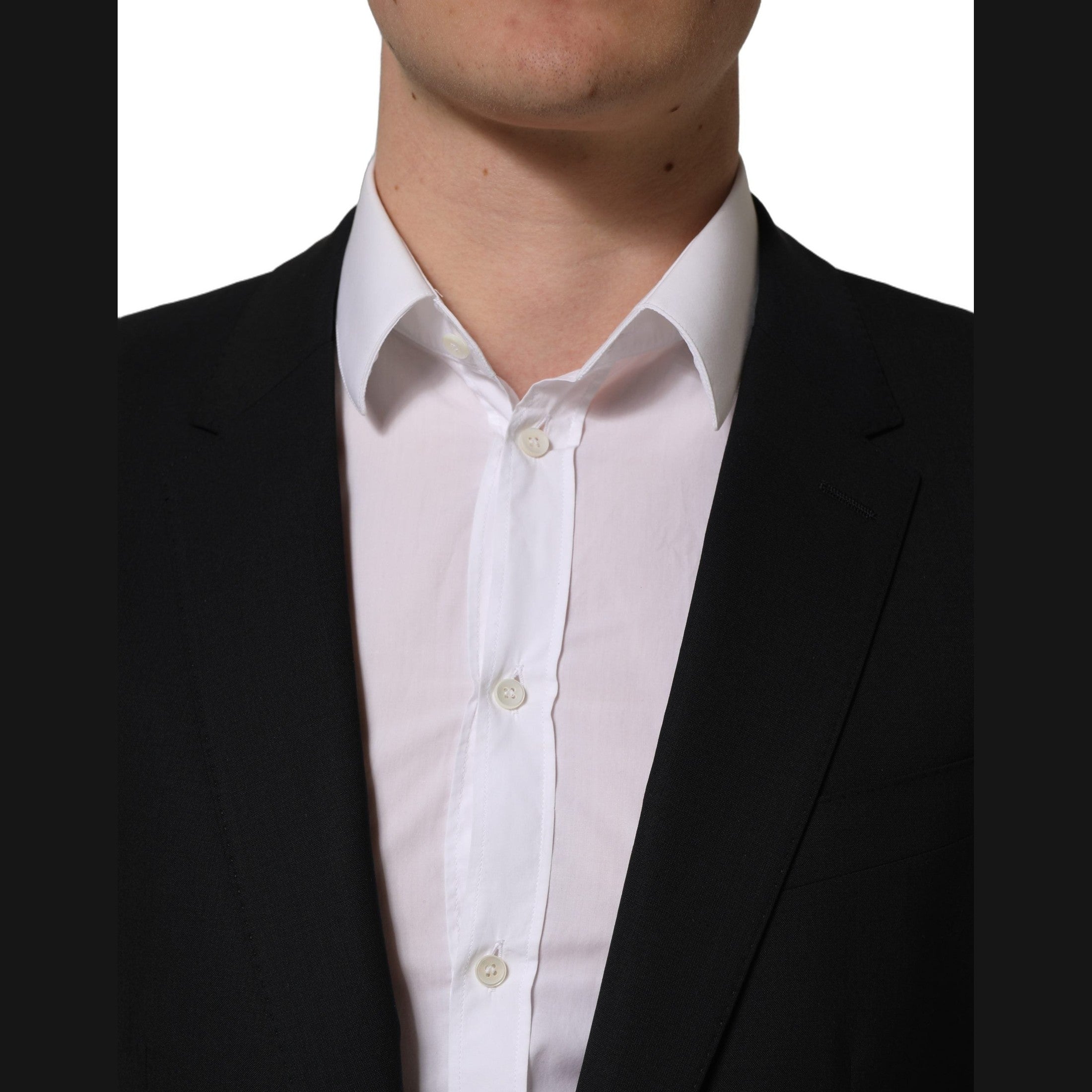 Dolce & Gabbana Black Wool Single Breasted Blazer Jacket