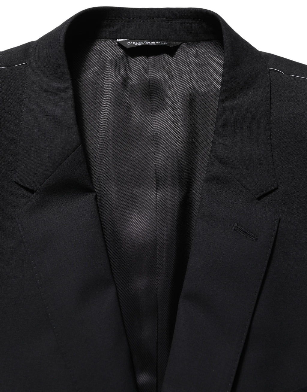 Dolce & Gabbana black wool blazer jacket with single-breasted design, tailored fit, and classic lapel style.