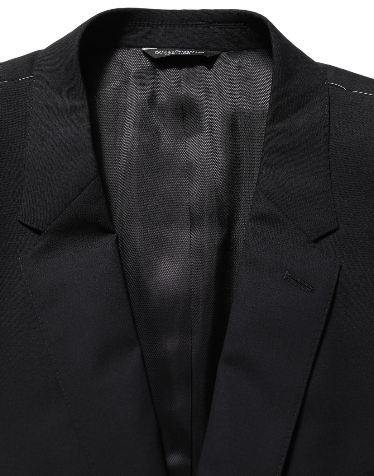 Dolce & Gabbana black wool blazer jacket with single-breasted design, tailored fit, and classic lapel style.