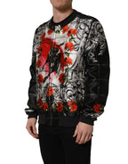 Dolce & Gabbana Multicolor Majolica Bull Print Bomber Jacket