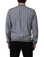 Dolce & Gabbana Light Blue Cotton Car Print Bomber Jacket