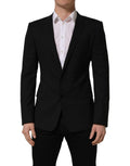 Dolce & Gabbana black wool blazer jacket with single-breasted design and notch lapels, tailored for a sophisticated look.