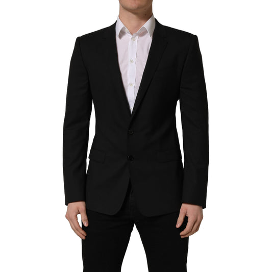 Dolce & Gabbana Black Wool Single Breasted Blazer Jacket