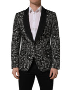 Dolce & Gabbana Black Crystal Embellished Coat Blazer Jacket