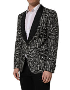 Dolce & Gabbana Black Crystal Embellished Coat Blazer Jacket