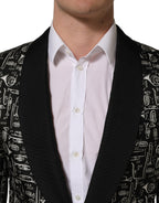 Dolce & Gabbana Black Crystal Embellished Coat Blazer Jacket