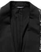 Dolce & Gabbana Black Crystal Embellished Coat Blazer Jacket