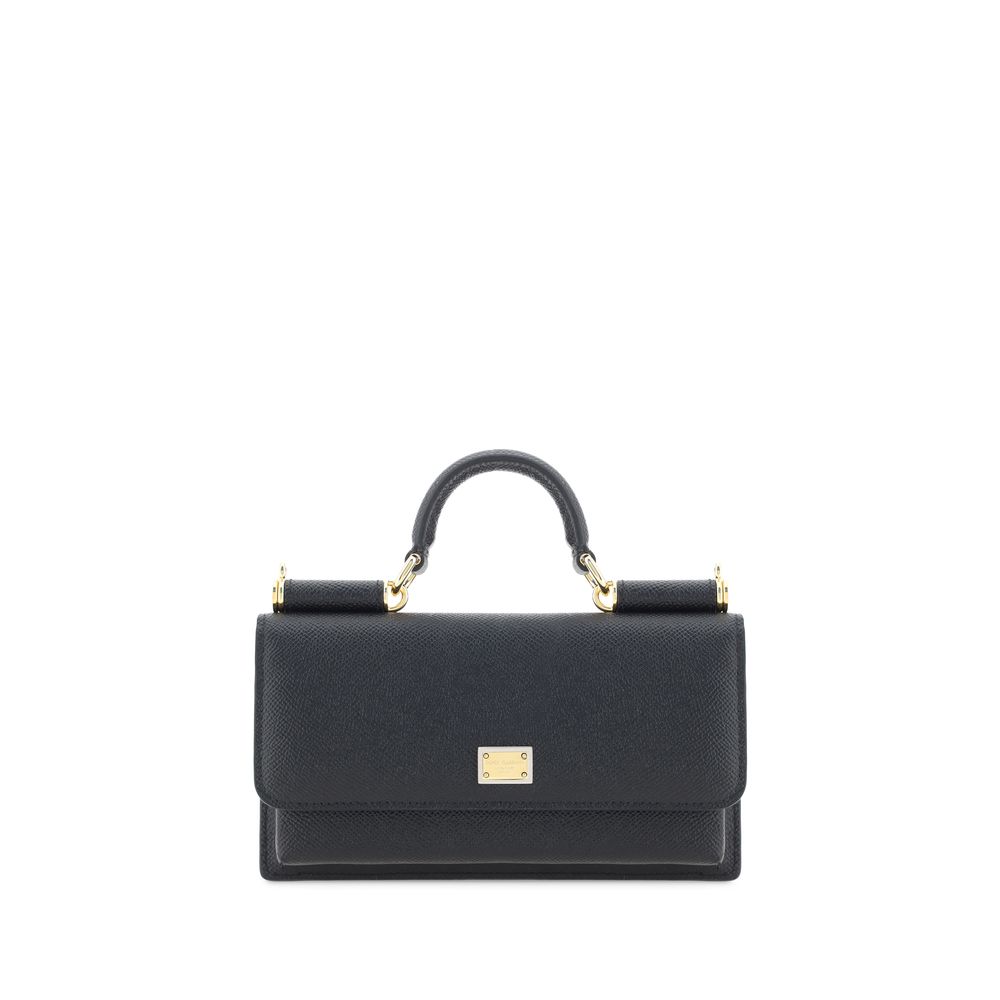 Dolce & Gabbana Black Calf Leather Bos Taurus Shoulder Bag Dolce & Gabbana