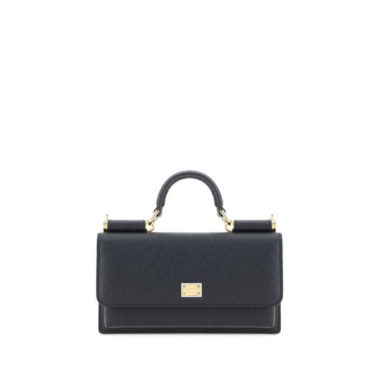 Dolce & Gabbana Black Calf Leather Bos Taurus Shoulder Bag Dolce & Gabbana