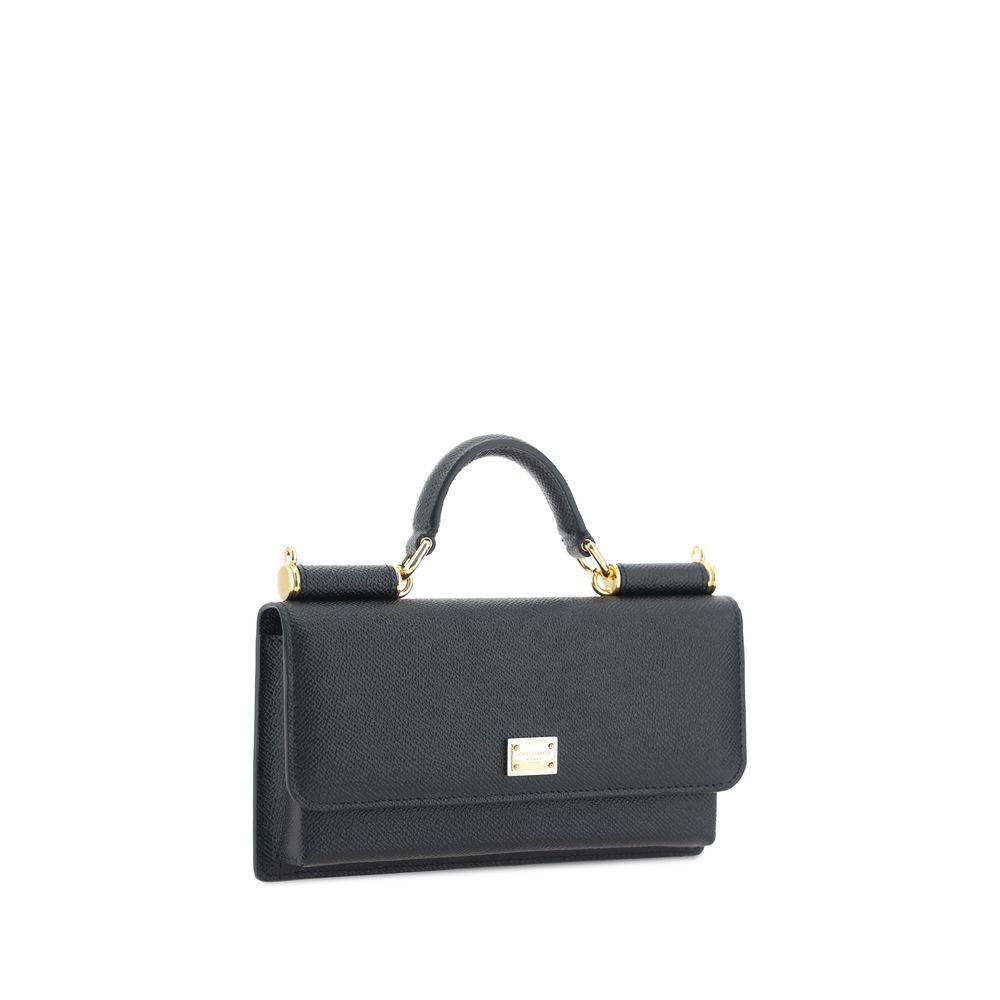 Dolce & Gabbana Black Calf Leather Bos Taurus Shoulder Bag Dolce & Gabbana