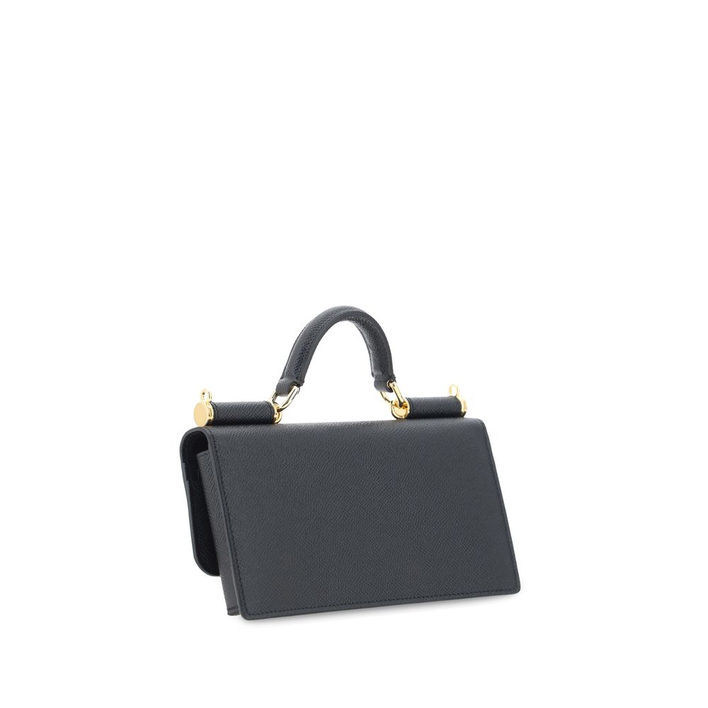 Dolce & Gabbana Black Calf Leather Bos Taurus Shoulder Bag Dolce & Gabbana