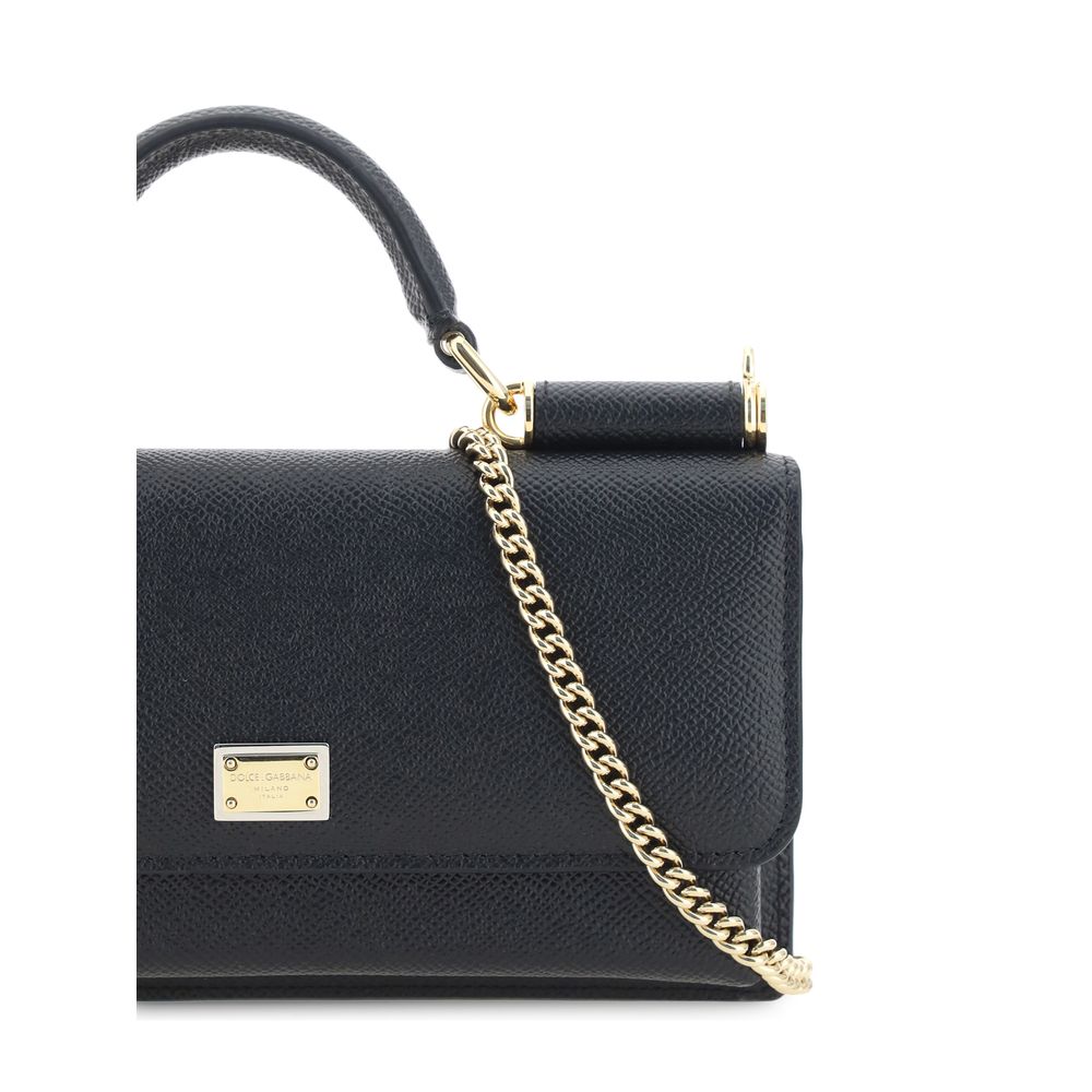 Dolce & Gabbana Black Calf Leather Bos Taurus Shoulder Bag Dolce & Gabbana