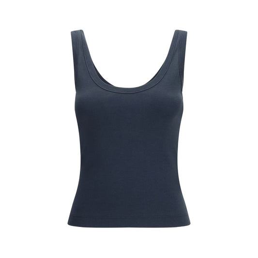 Brunello Cucinelli Blue Cotton Tank Tops Brunello Cucinelli