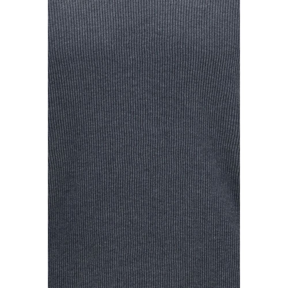 Brunello Cucinelli Gray Cotton Polo Shirt Brunello Cucinelli