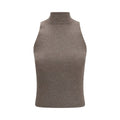 Brunello Cucinelli Brown Cashmere Sleeveles Sweater