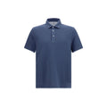 Brunello Cucinelli Blue Cotton Polo Shirt Brunello Cucinelli
