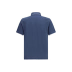 Brunello Cucinelli Blue Cotton Polo Shirt Brunello Cucinelli