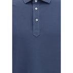 Brunello Cucinelli Blue Cotton Polo Shirt Brunello Cucinelli