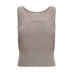 Brunello Cucinelli Beige Cotton Tank Tops