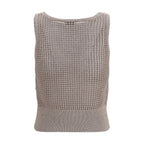 Brunello Cucinelli Beige Cotton Tank Tops