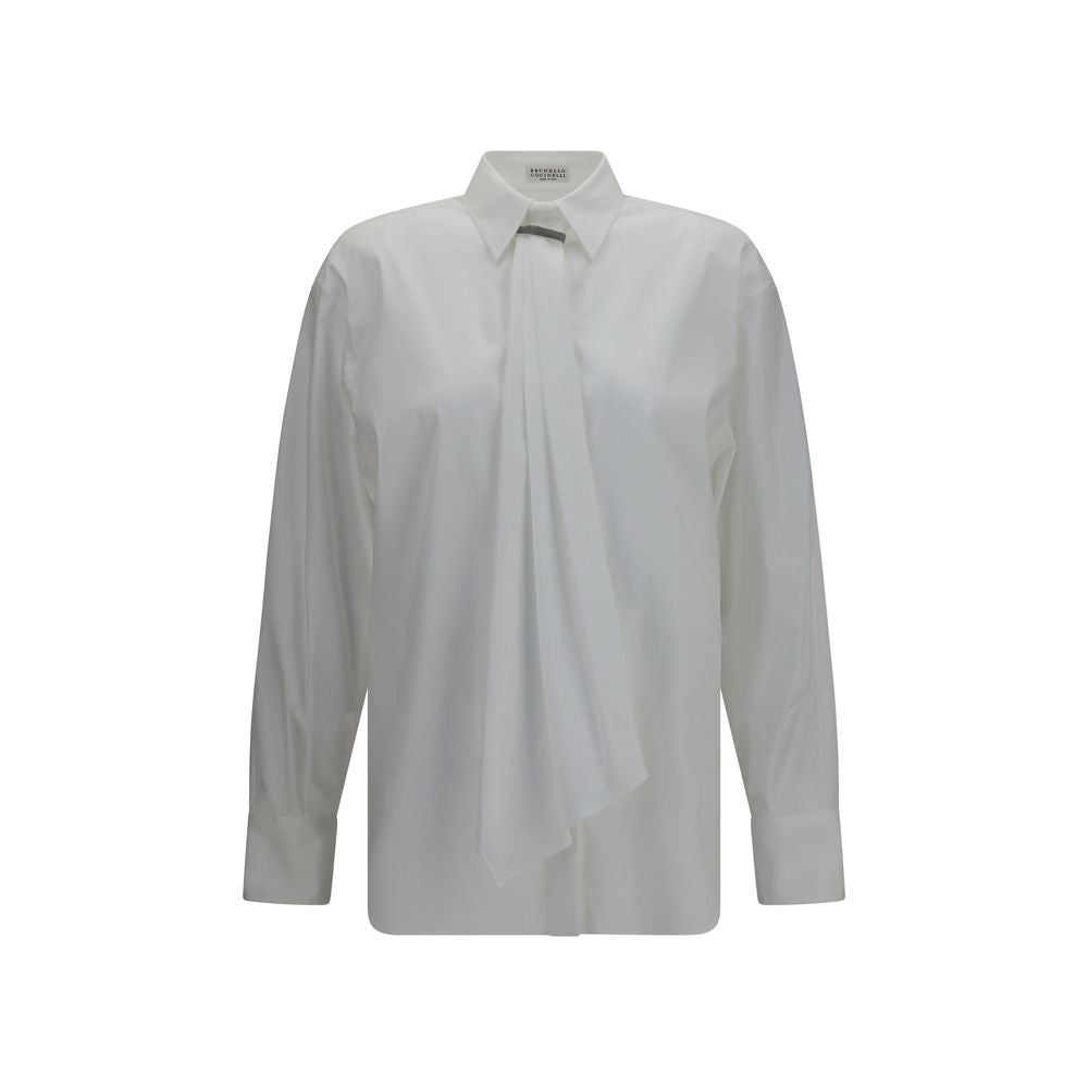 Brunello Cucinelli White Cotton Dress Shirt Brunello Cucinelli