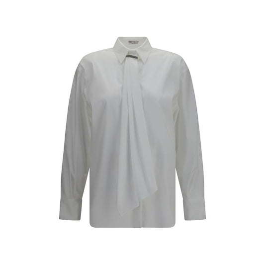 Brunello Cucinelli White Cotton Dress Shirt Brunello Cucinelli
