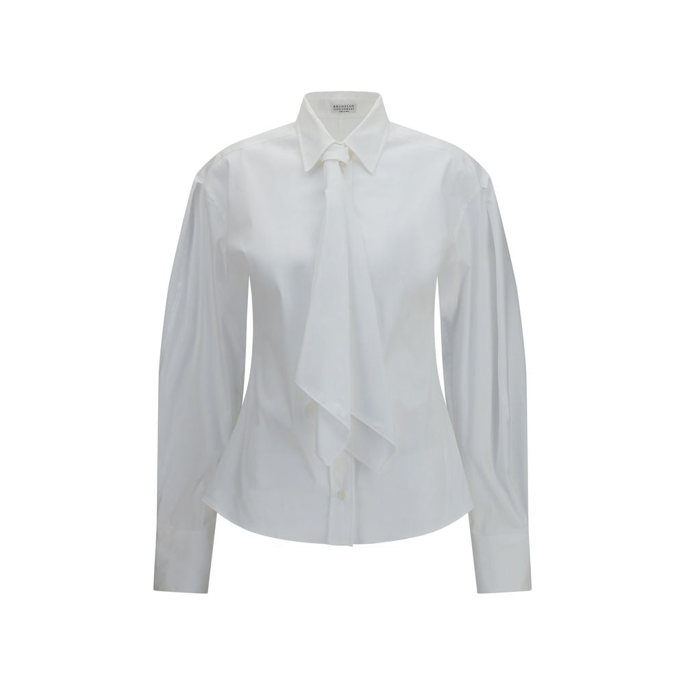 Brunello Cucinelli White Cotton Dress Shirt Brunello Cucinelli