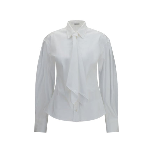 Brunello Cucinelli White Cotton Dress Shirt Brunello Cucinelli