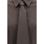 Brunello Cucinelli Brown Cotton Dress Shirt Brunello Cucinelli
