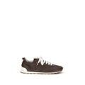 Brunello Cucinelli Brown Calf Leather Bos Taurus Athletic Sneakers Brunello Cucinelli