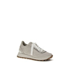 Brunello Cucinelli Gray Calf Leather Bos Taurus Athletic Sneakers Brunello Cucinelli